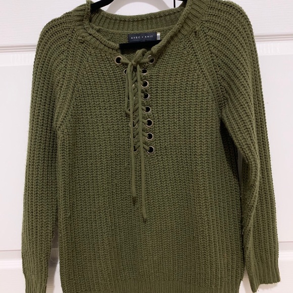 Buy 1 get 1 free Women’s Olive Green Knit Sweater - Picture 1 of 3